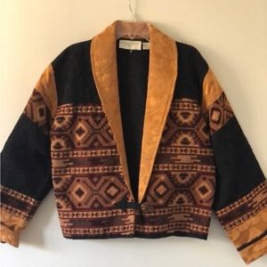 Casual Corner tribal patterned vintage jacket